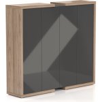 Solid Manažerská skříň 4 dvéřová, policová 5 pater polic ve všech sekcích, výška 187,6cm, délka 211,2cm – Zbozi.Blesk.cz