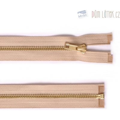 Zip mosazný dělitelný béžový 60 cm – Zboží Mobilmania