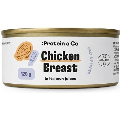 ProteinaCo Kuřecí prsa ve vlastní šťávě se solí a pepřem 120 g – Hledejceny.cz