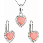 Pavona Sada šperků se syntetickým opálem a krystaly Preciosa náušnice a přívěšek oranžové srdce 39161.1 – Sleviste.cz