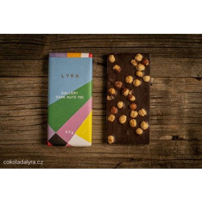 Čokoládovna Lyra GALLERY DARK NUTS hořká s lískovými ořechy 80 g – Hledejceny.cz