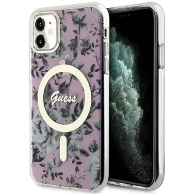 Pouzdro Guess iPhone 11 / Xr Flower MagSafe růžové – Zbozi.Blesk.cz