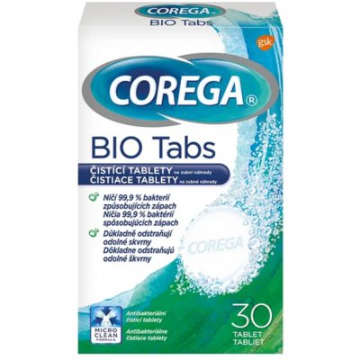 Corega Bio tabs Antibakteriální tablety 30 ks – Zboží Mobilmania