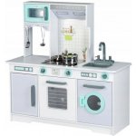 Eco Toys Dřevěná kuchyňka XXL s příslušenstvím 86 x 92 cm x 30 cm šedá – Zboží Dáma