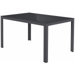 LIVARNO home Hliníkový stůl se skleněnou deskou Houston/Toronto, šedá – Sleviste.cz