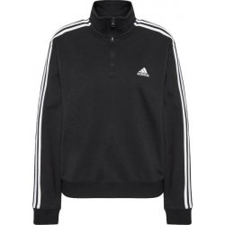 adidas mikina Essentials 3-Stripes Quarter-Zip sweatshirt IC8780 Černá