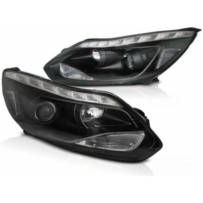 PŘEDNÍ SVĚTLA, SVĚTLOMETY, LAMPY FORD FOCUS MK3, 2011-2014, LED, ČERNÉ – Zboží Mobilmania