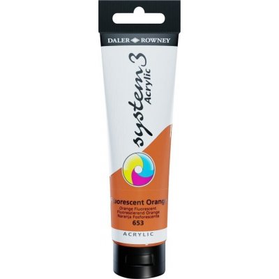 Daler Rowney System3 akrylová barva fluorescent orange 150 ml – Sleviste.cz