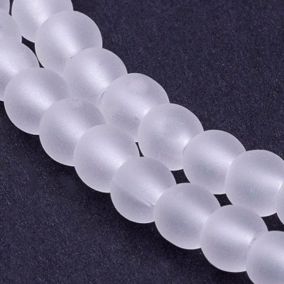 Matné korálky - bílé - ∅ 4 mm - 10 ks – Zboží Dáma