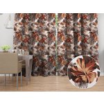 Biante Bavlněný závěs Sandra SA-441 Hnědo-cihlové květy a listy monstery 150x170 cm – Sleviste.cz