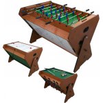 HERNÍ STŮL 3V1 DŘEVĚNÝ FOTBÁLEK, KULEČNÍK, AIR HOCKEY 121X61X81CM /ENERO – Zboží Živě