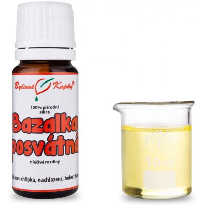 Bylinné kapky Silice Bazalka posvátná 100 % přírodní silice esenciální éterický olej 10 ml – Hledejceny.cz