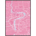 Jen tak z lásky Plakát Mapa vašeho města Rozměr plakátu: 30 x 40 cm, Barevná varianta: Šedá – Zboží Mobilmania