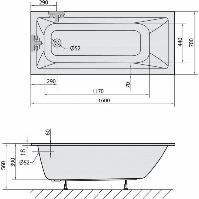 Polysan NOEMI SLIM 160 x 70 cm 71707S – Hledejceny.cz