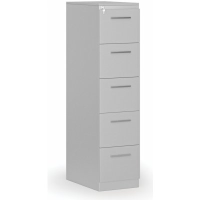 Primo Kovová zásuvková kartotéka s dřevěnými čely A4 5 zásuvek šedá/šedá – Zboží Dáma