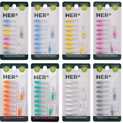 Herbadent Hero 0,5 mm náhradní mezizubní kartáček 10 ks – Sleviste.cz