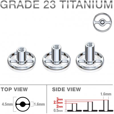 Šperky eshop podkožní titanový implantát microdermal kruhový tvar vnitřní závit M18.23 – Hledejceny.cz