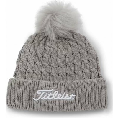 Titleist Cable Knit Pom Pom dámské Zimní golfová čepice Tmavě šedá – Hledejceny.cz