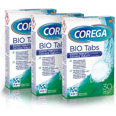Corega Bio Tabs Antibakteriální tablety 3 x 30 ks – Zboží Mobilmania