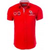 Pánská Košile Carisma košile pánská 9002 krátký rukáv slim fit 4XL červená