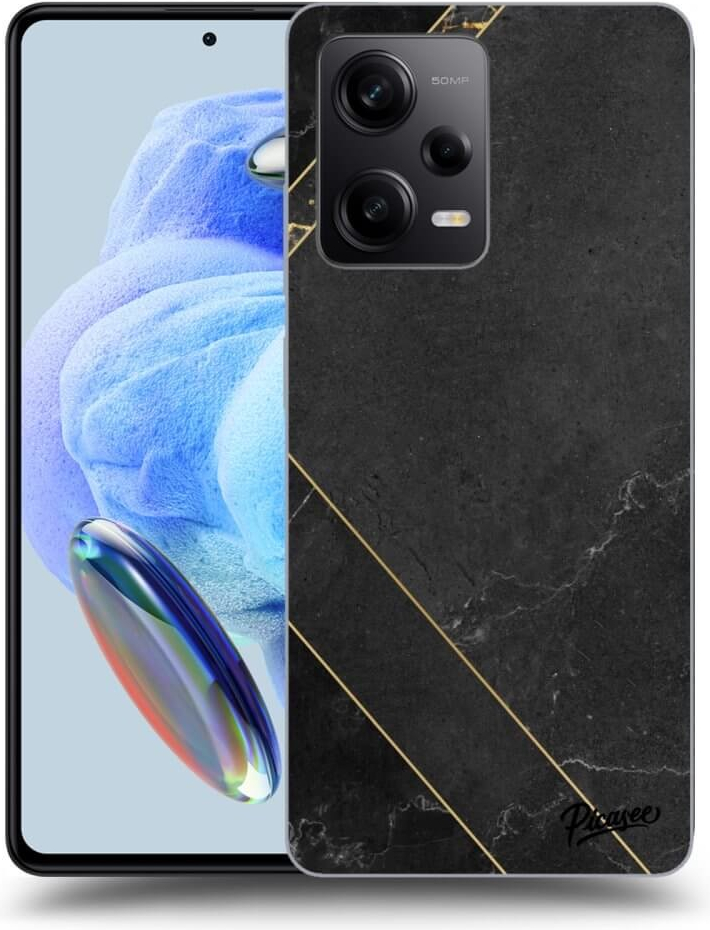 Pouzdro Picasee silikonové Xiaomi Redmi Note 12 5G - Black tile černé