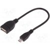 usb kabel Qoltec 50404 OTG, USB 2.0, USB A zásuvka, USB B micro vidlice, 0,2m