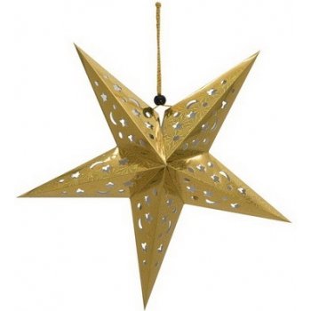 Vánoční lampion hvězda zlatá 40cm