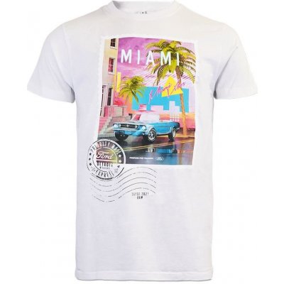 Ford Mustang tričko Miami Vibes Stamp bílá