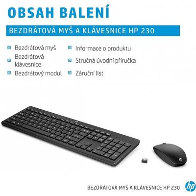 HP 230 Wireless Mouse and Keyboard Combo 18H24AA#BCM od 671 Kč - Heureka.cz