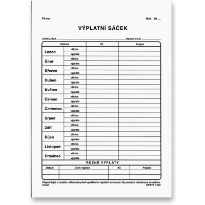 Optys 1570 Výplatní sáček C5 – Hledejceny.cz