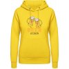 Dámská mikina s potiskem AWDis Hoodie mikina Design Čas na Pivo Sluneční žlutá