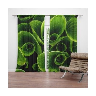 Sablio Závěs Zelené listy: 2ks 140x250cm – Hledejceny.cz