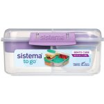 Sistema Box svačinový 1,25 l Bento Cube To Go transparentní/fialová – Zboží Dáma
