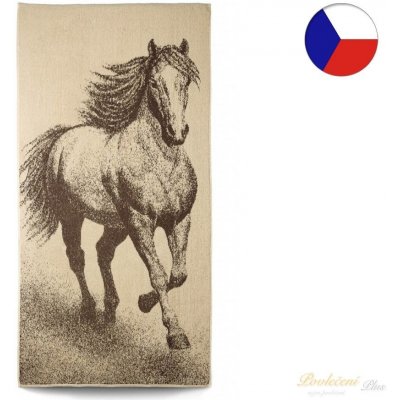 Veba Dětská osuška ZARA Kůň běžící béžovohnědá 75 x 150 cm – Zboží Mobilmania