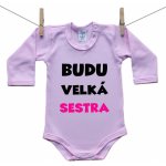 Boodyy Růžové body s dlouhým rukávem Budu velká sestra – Zboží Mobilmania
