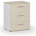 Primo Kancelářská komoda ke stolu WHITE, 740 x 600 x 420 mm, bílá/bříza – Sleviste.cz