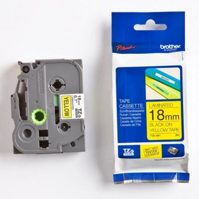 Páska do štítkovače Brother TZe-641 18mm černý tisk/žlutý podklad – Zboží Mobilmania