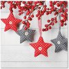 Ubrousky PAW Ubrousky TaT Gray-Red Stars 33x33cm