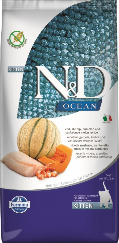 N&D OCEAN Kitten Cod & Shrimp & Pumpkin&Melon 5 kg