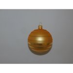 ONREX Vánoční ozdoba skleněná koule zlatá oranžová proužky pr. 8 cm – Hledejceny.cz