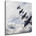 Skleněný obraz 1D - 50 x 50 cm - World War Two British vintage flight formation Druhá světová válka britská letová formace – Hledejceny.cz