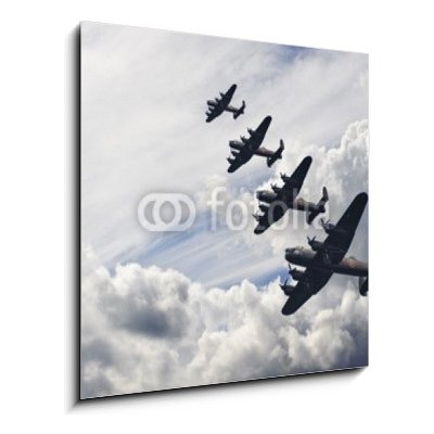 Skleněný obraz 1D - 50 x 50 cm - World War Two British vintage flight formation Druhá světová válka britská letová formace – Zbozi.Blesk.cz