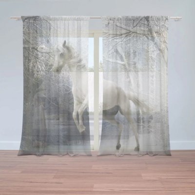 Záclony Bílý kůň: 2 ks - 150x250 cm - Sablio – Hledejceny.cz