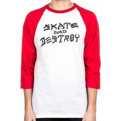 Thrasher Skate & Destroy Raglan wht red