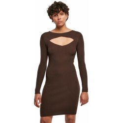 Urban Classics Ladies Cut Out Dress hnědá