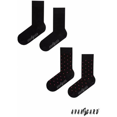 Avantgard Set ponožky 2 páry 778-05012 Černá a Černá s puntíkem