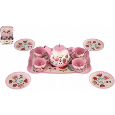 Teddies Čajová sada nádobí plech v kufříku – Zboží Dáma
