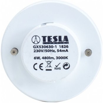 Tesla LED žárovka GX53 6W 230V 480lm 3000K Teplá bílá 180°