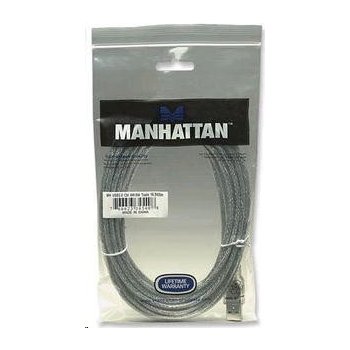 Manhattan 345408 USB 2.0, A-B M/M 5m, stříbrný