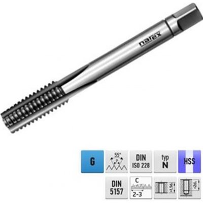 Narex Ždánice 041530030023100 - Závitník sadový G 1 1/4" stoupání 11P na palec ("), č. I, HSS typ 0302 – Hledejceny.cz